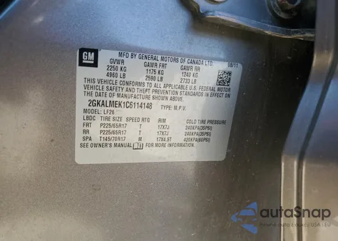 2012 GMC Terrain Sle from USA, damaged, VIN 2GKALMEK1C6114148